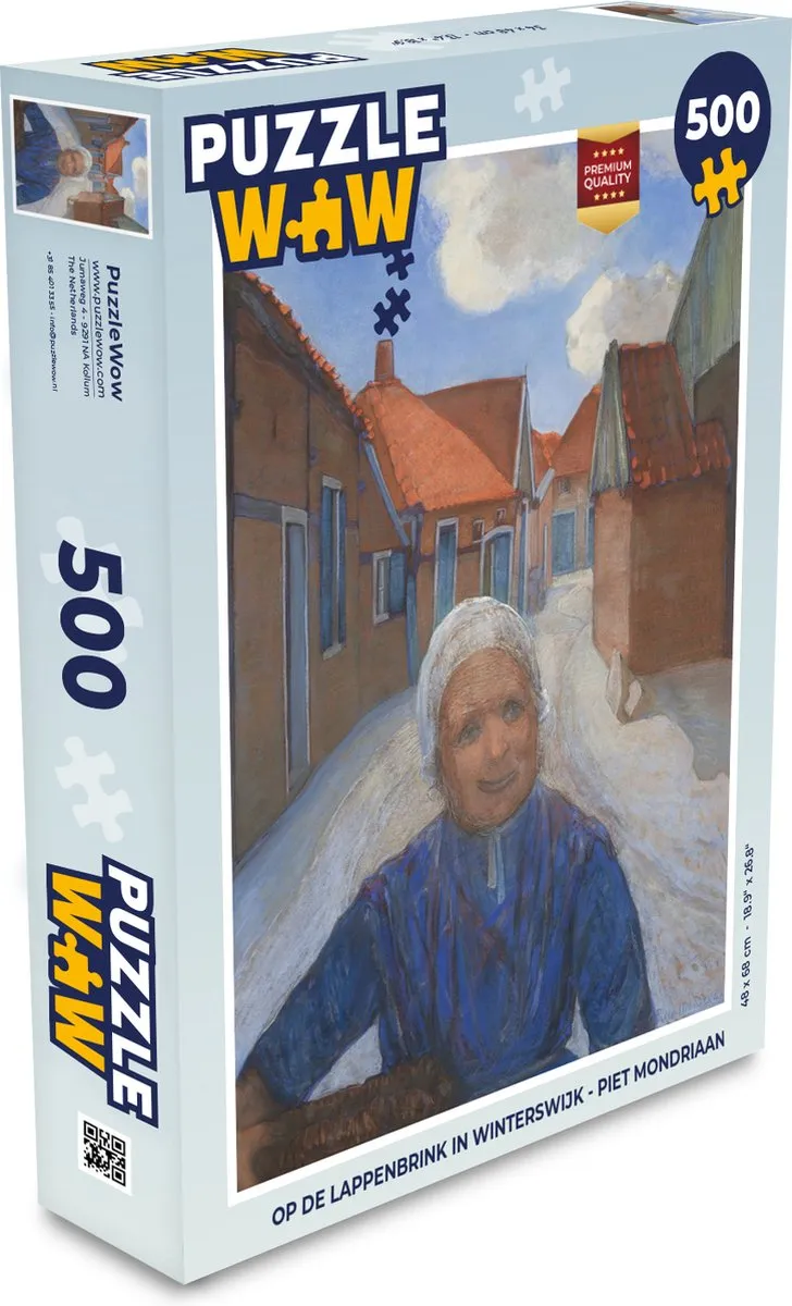 PuzzleWow Legpuzzel Piet Mondriaan - 500 Stuks - Multicolor