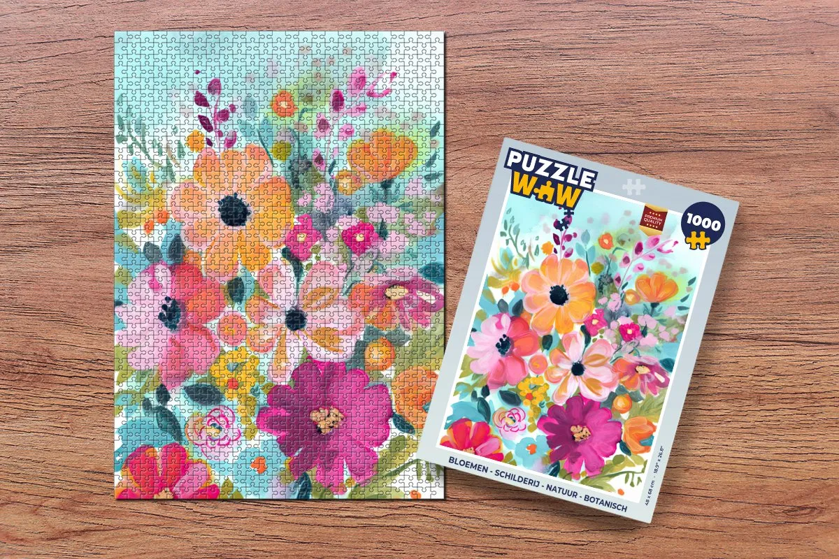 PuzzleWow Bloemen Legpuzzel 1000 Stuks - Multicolor