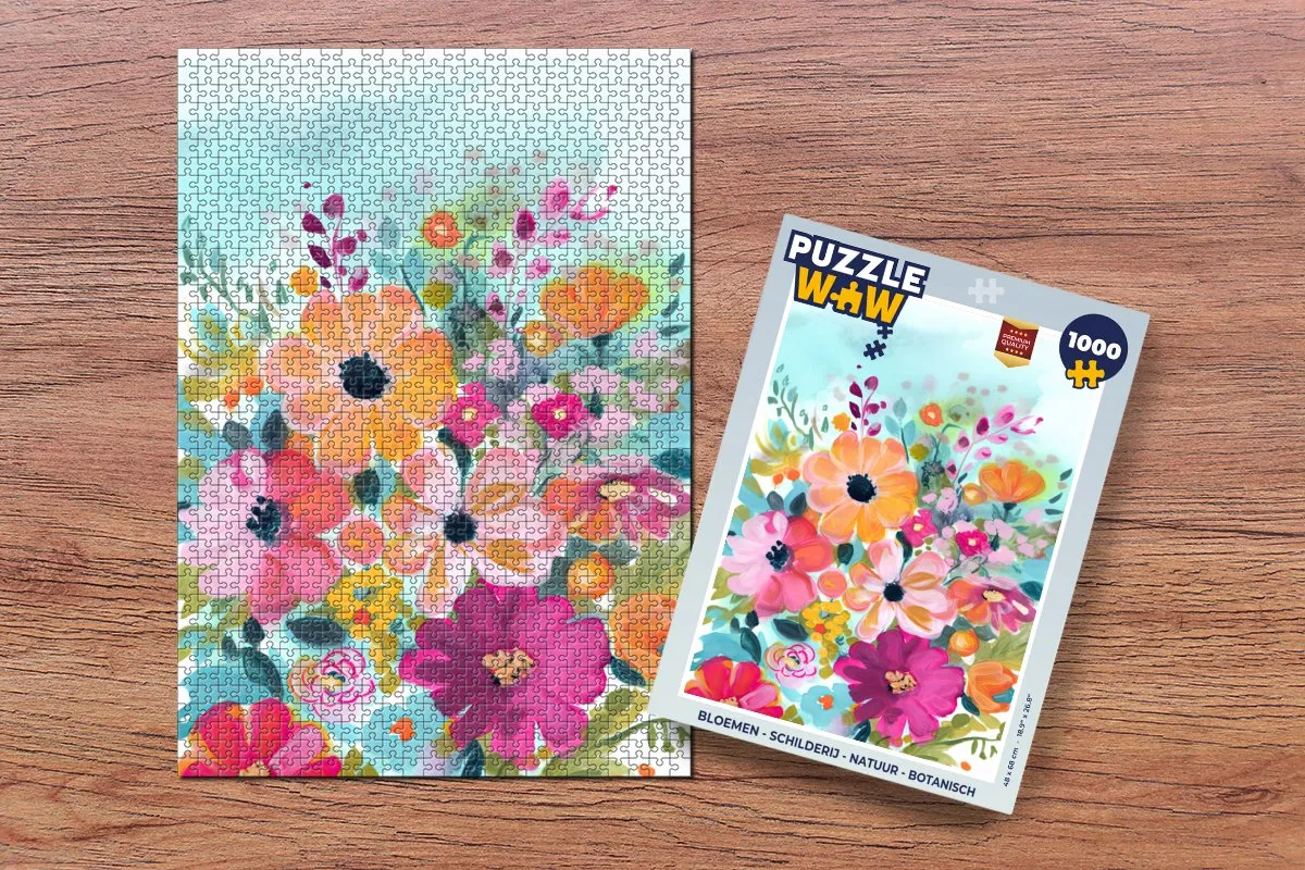 PuzzleWow Bloemen Legpuzzel 1000 Stuks - Multicolor