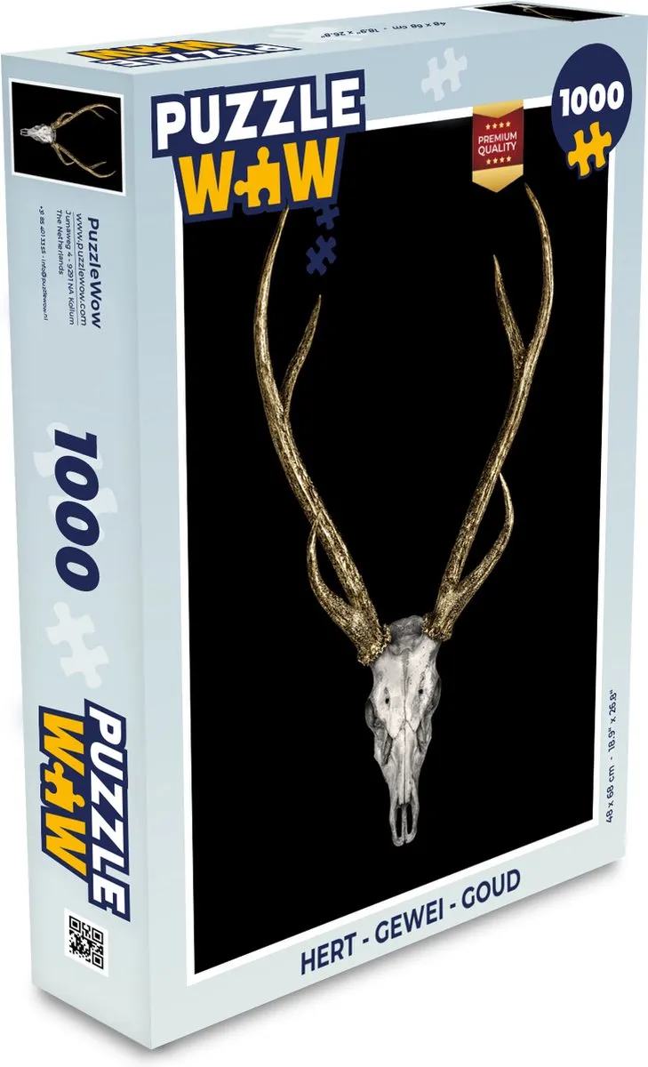 PuzzleWow Hert Gewei Legpuzzel 1000 Stuks - Multicolor