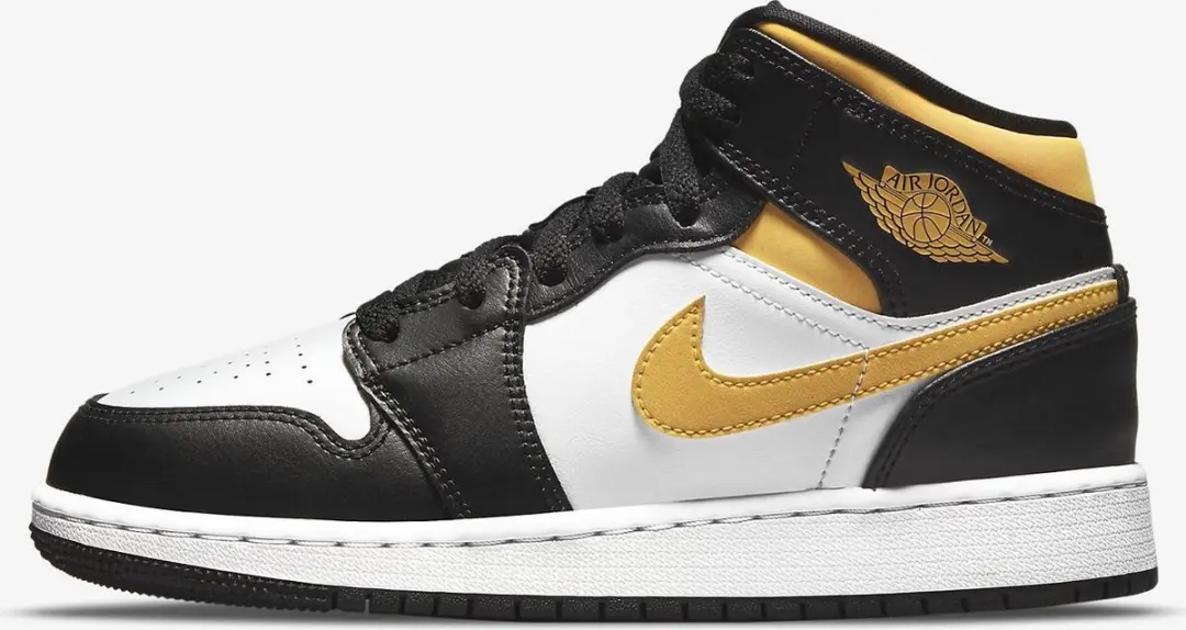 Nike Air Jordan 1 Mid (GS), White/Pollen-Black, 554725-177, EUR 37.5