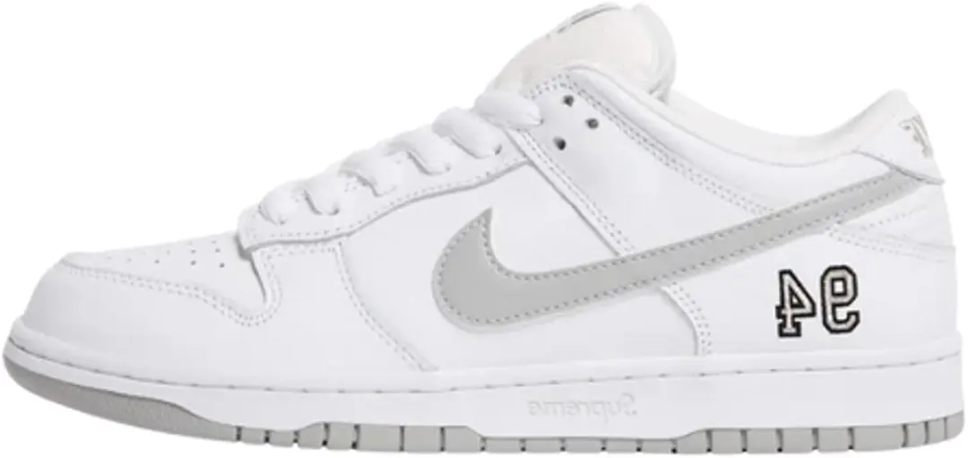 Nike SB Dunk Low Supreme 94 White Metallic Silver