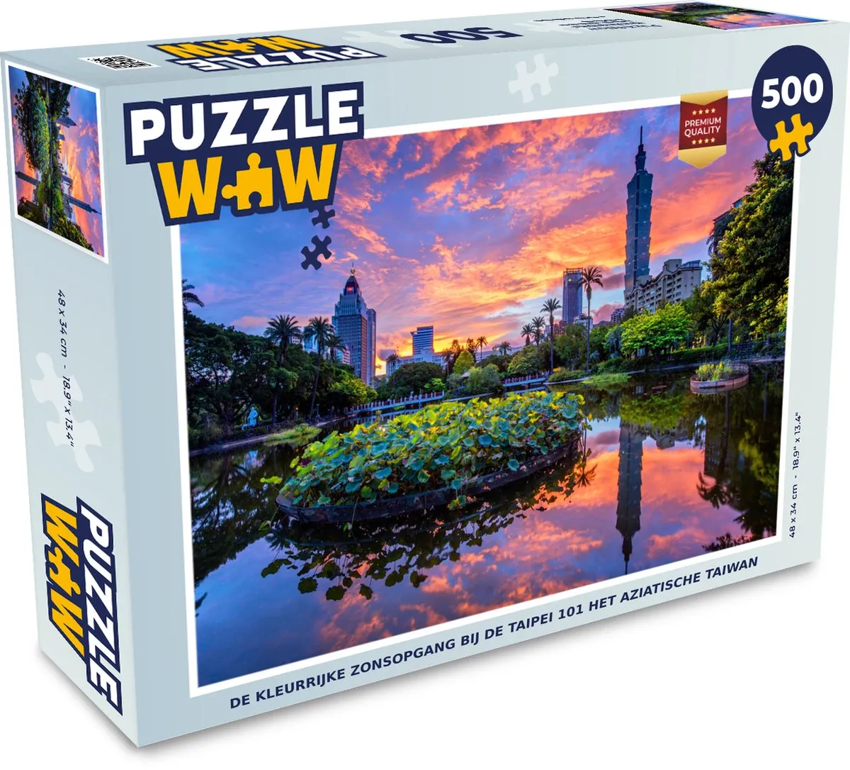 PuzzleWow Legpuzzel Taipei 101 500 Stuks - Multicolor