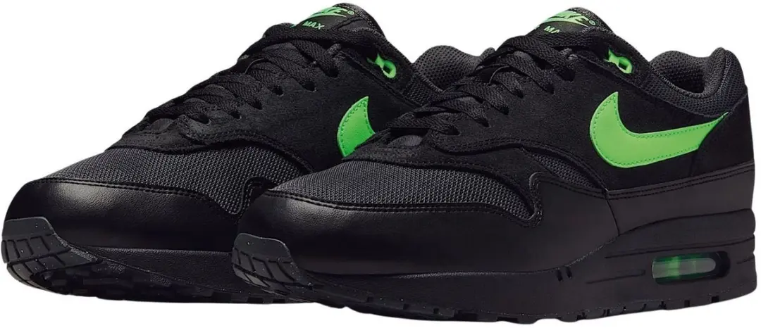 Nike Air Max 1 Essential Sneakers - Zwart/Groen - afbeelding 4 van 6