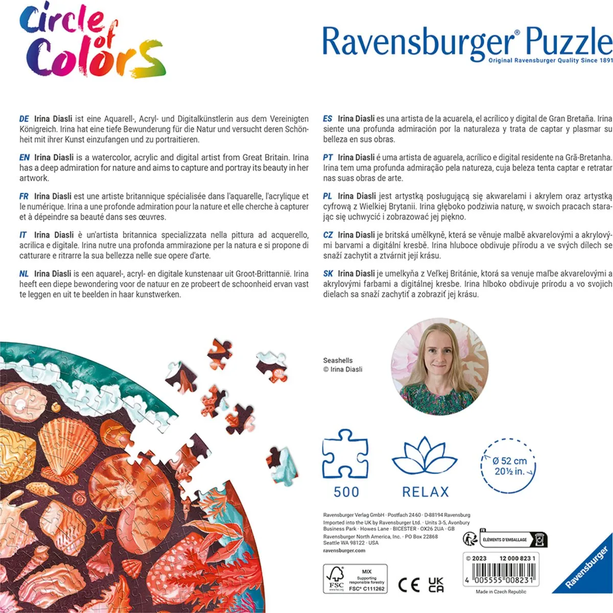 Ravensburger Circle of Colors Seashells Legpuzzel 500 Stuks - Multicolor