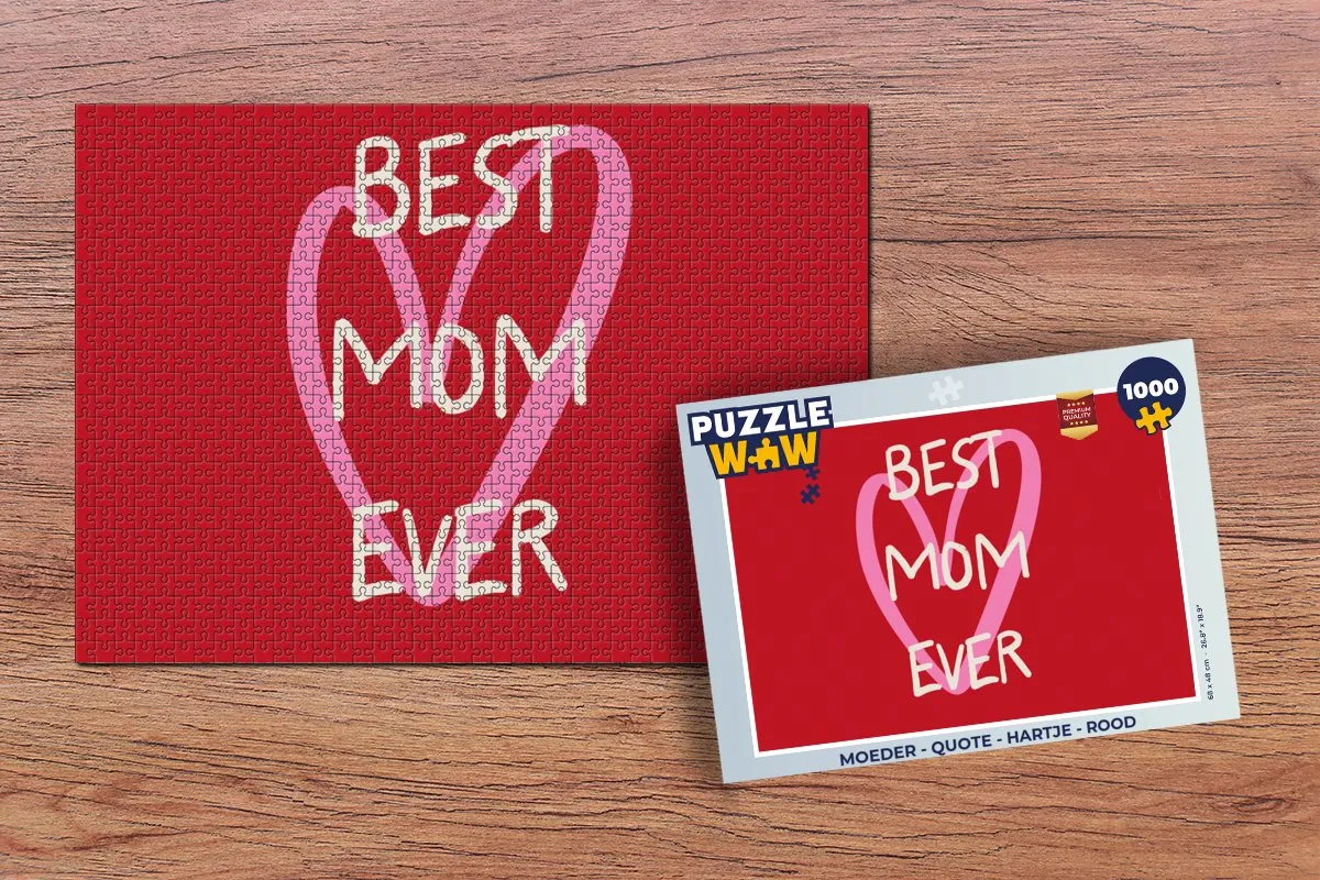 PuzzleWow Moeder Quote Legpuzzel 1000 Stuks - Rood