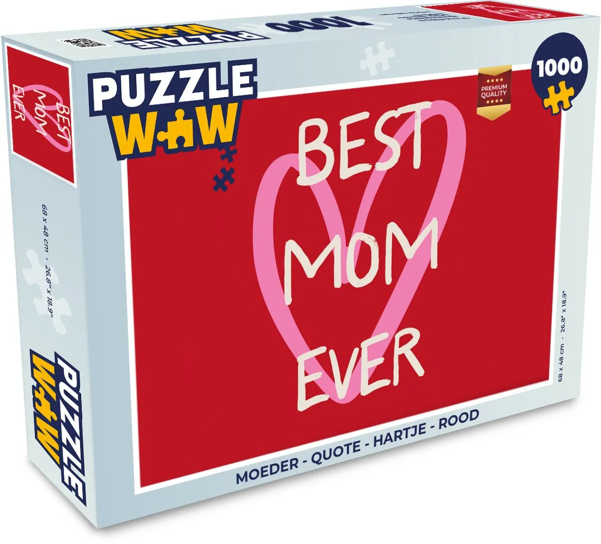 PuzzleWow Moeder Quote Legpuzzel 1000 Stuks - Rood