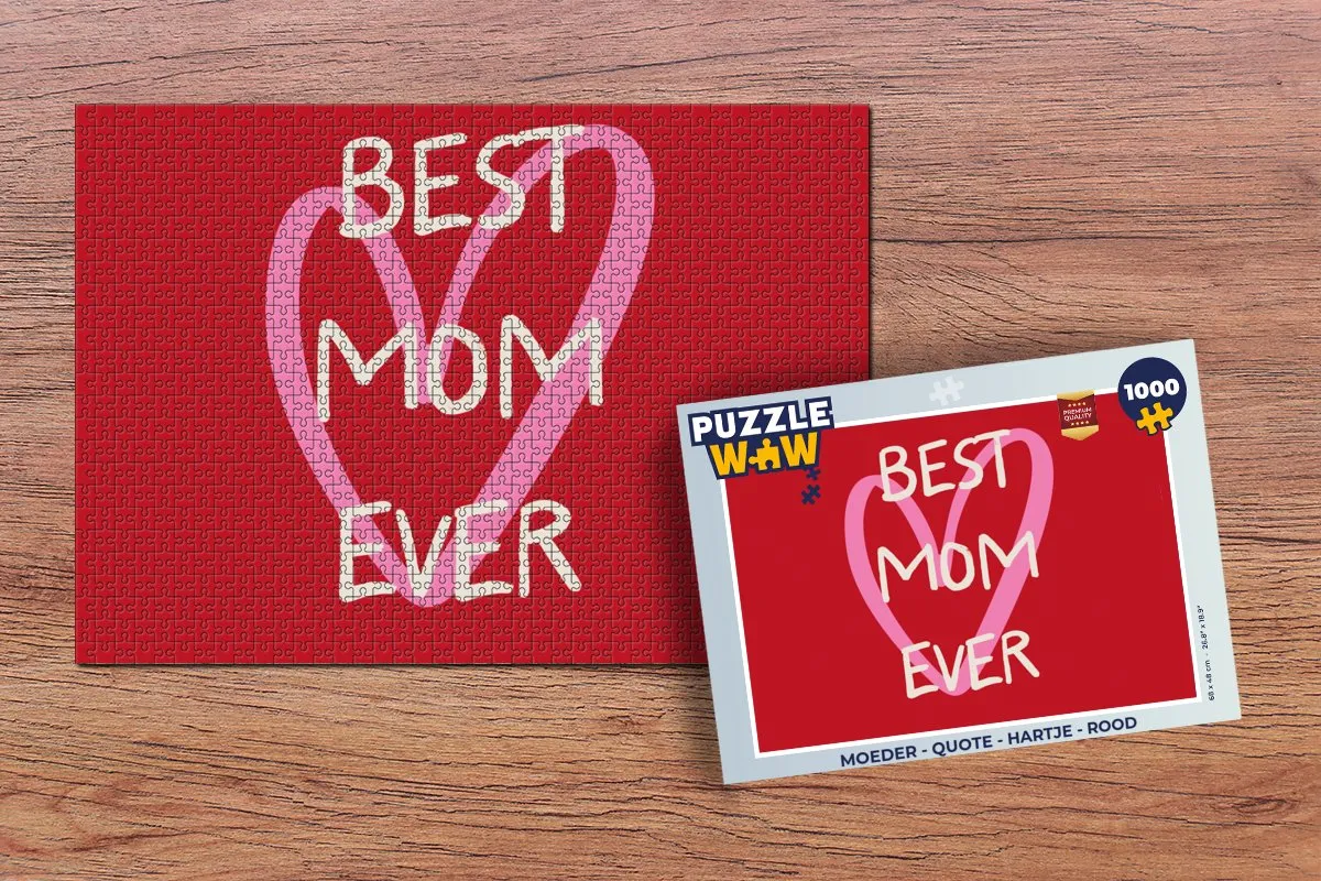 PuzzleWow Moeder Quote Legpuzzel 1000 Stuks - Rood