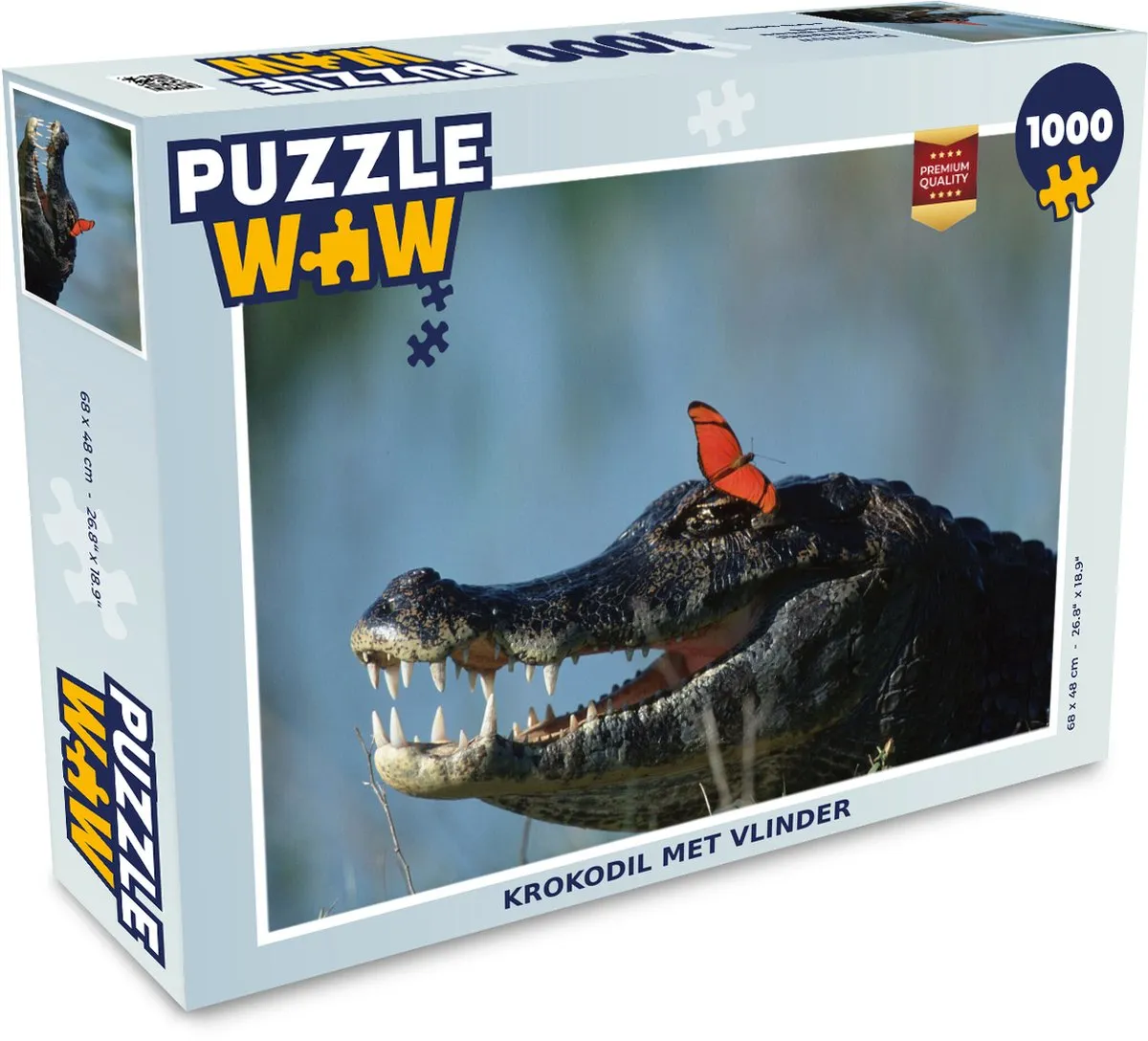 PuzzleWow Krokodil Vlinder Legpuzzel 1000 Stuks