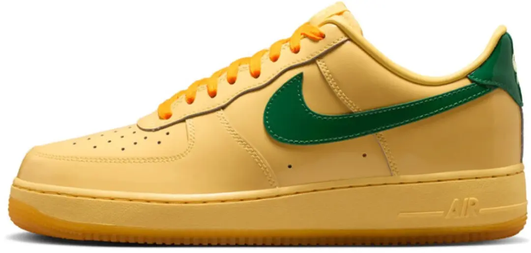 Nike Air Force 1 Low Patent Leather Topaz Gold Pine Green