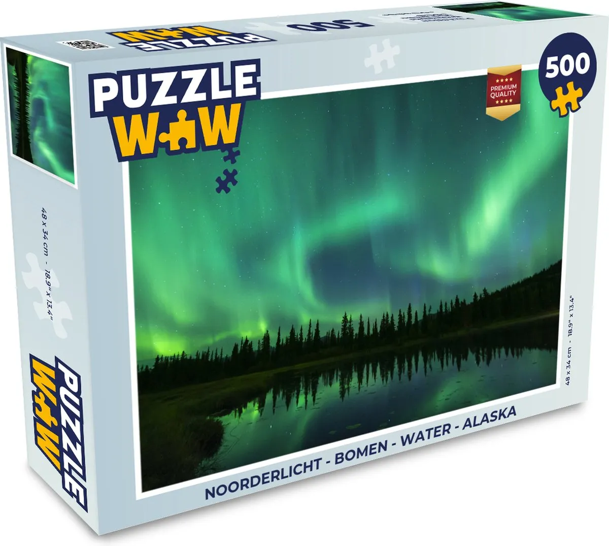 PuzzleWow Noorderlicht Alaska Legpuzzel 500 Stuks - Multicolor