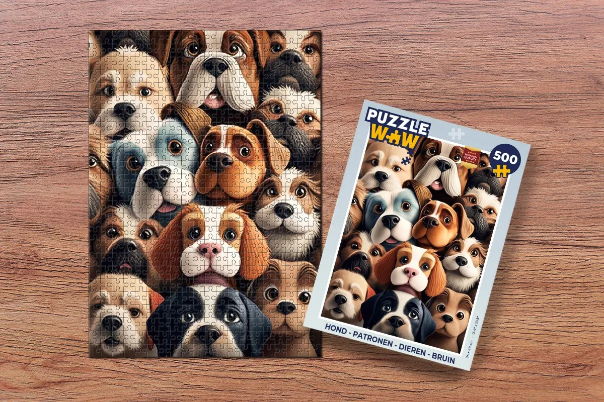 PuzzleWow Puzzel Hond 500 Stuks - Multicolor