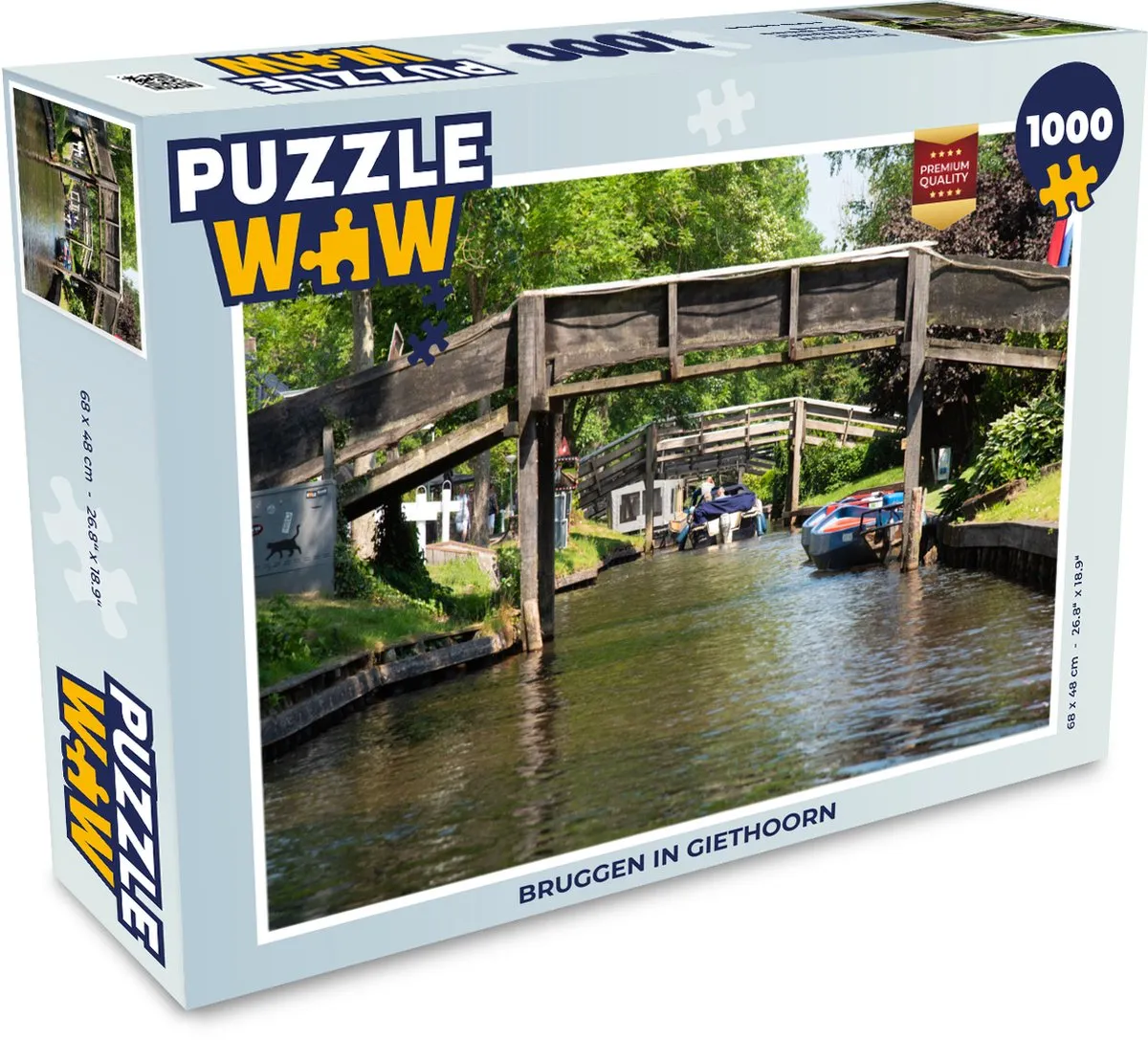 PuzzleWow Brug Water Giethorn Legpuzzel 1000 Stuks
