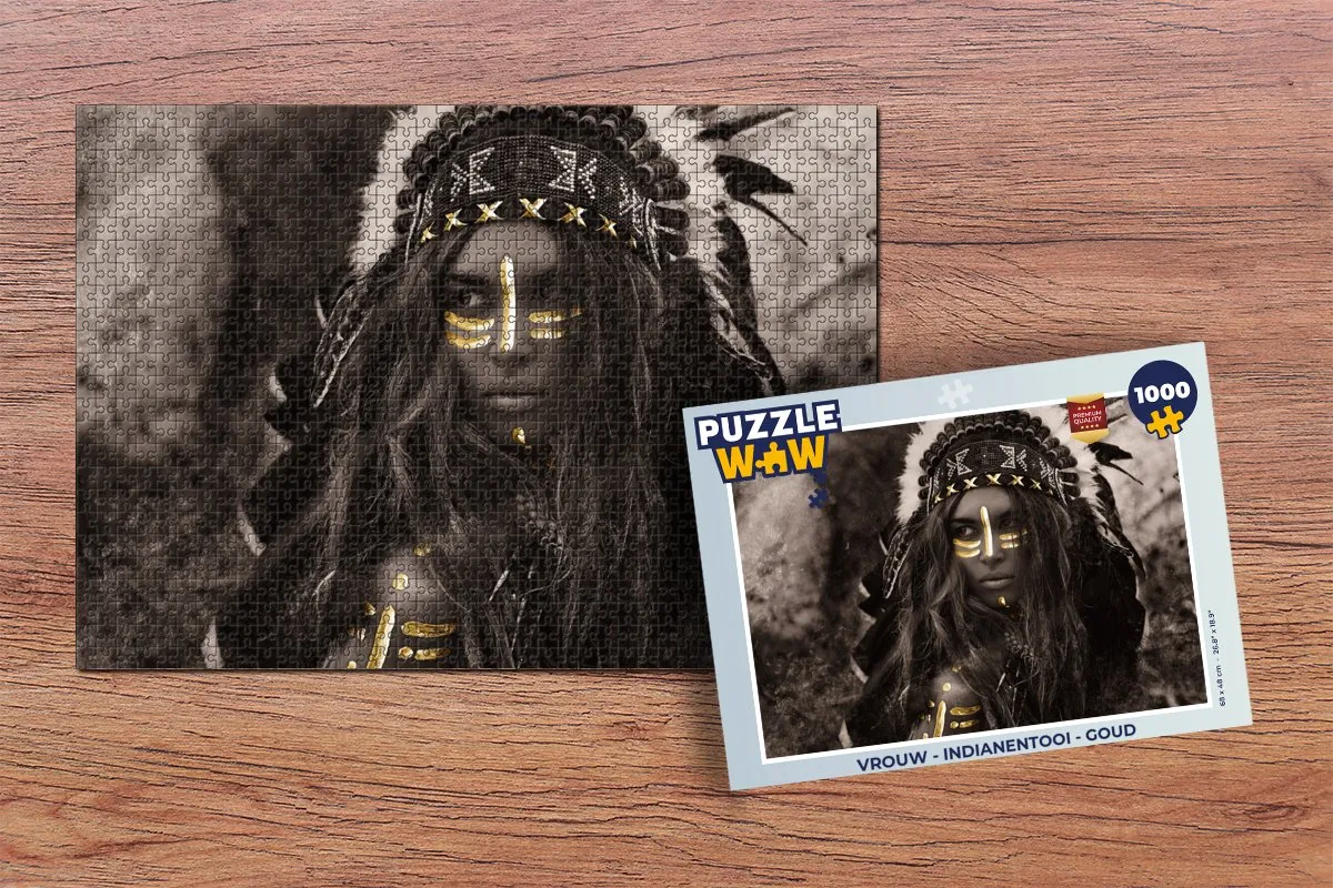 PuzzleWow Indianentooi Legpuzzel 1000 Stuks - Multicolor