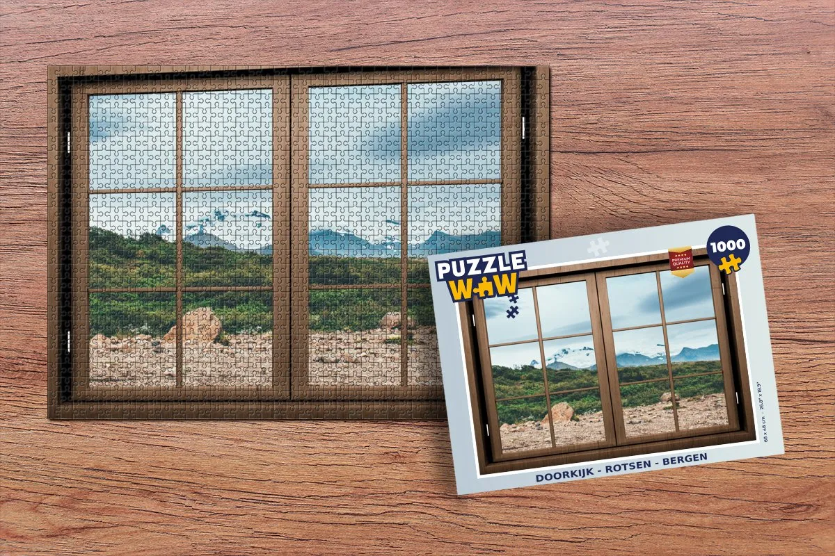 PuzzleWow Doorkijk Rotsen Berg Legpuzzel 1000 Stuks - Multicolor