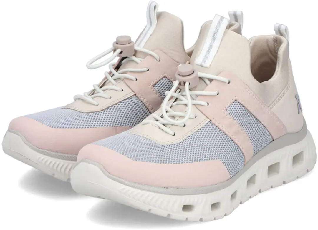 Rieker Dames Sneaker Low Sneaker Casual Comfortabel Memory-Foam M6061-91 Rose