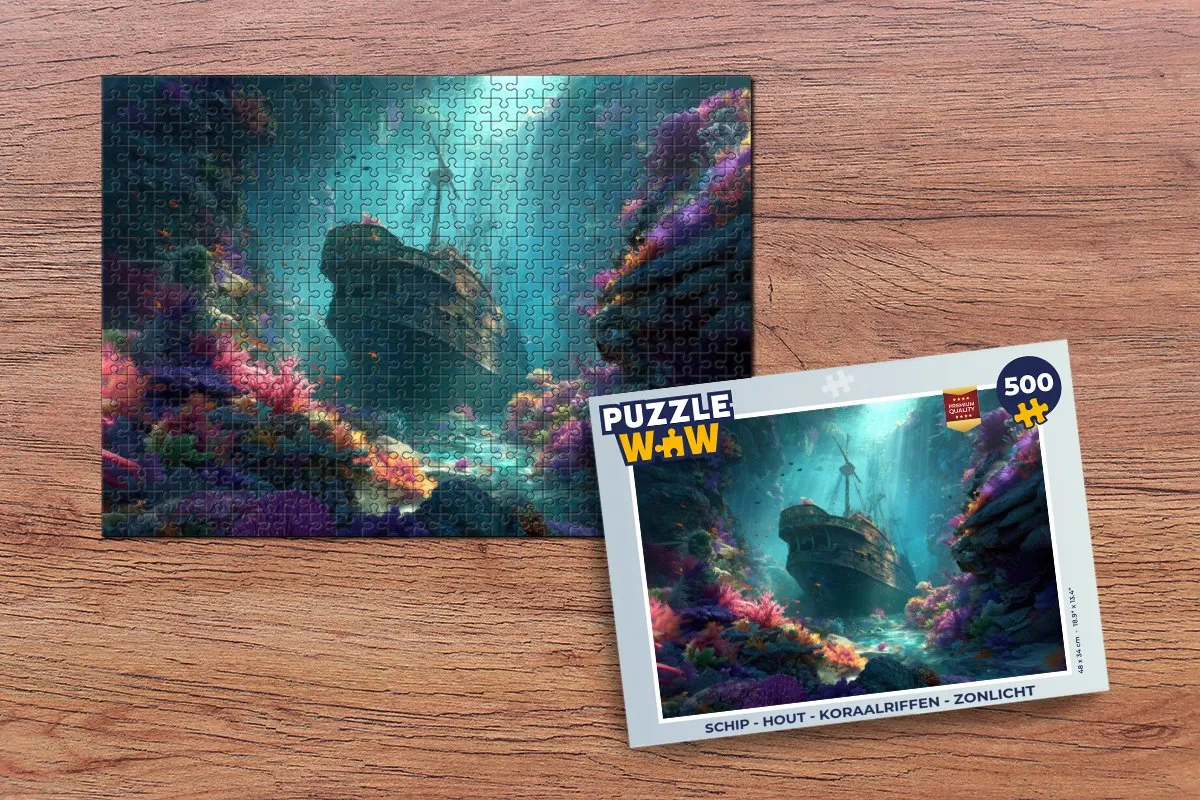 PuzzleWow Legpuzzel Schip Koraalriffen 500 Stuks