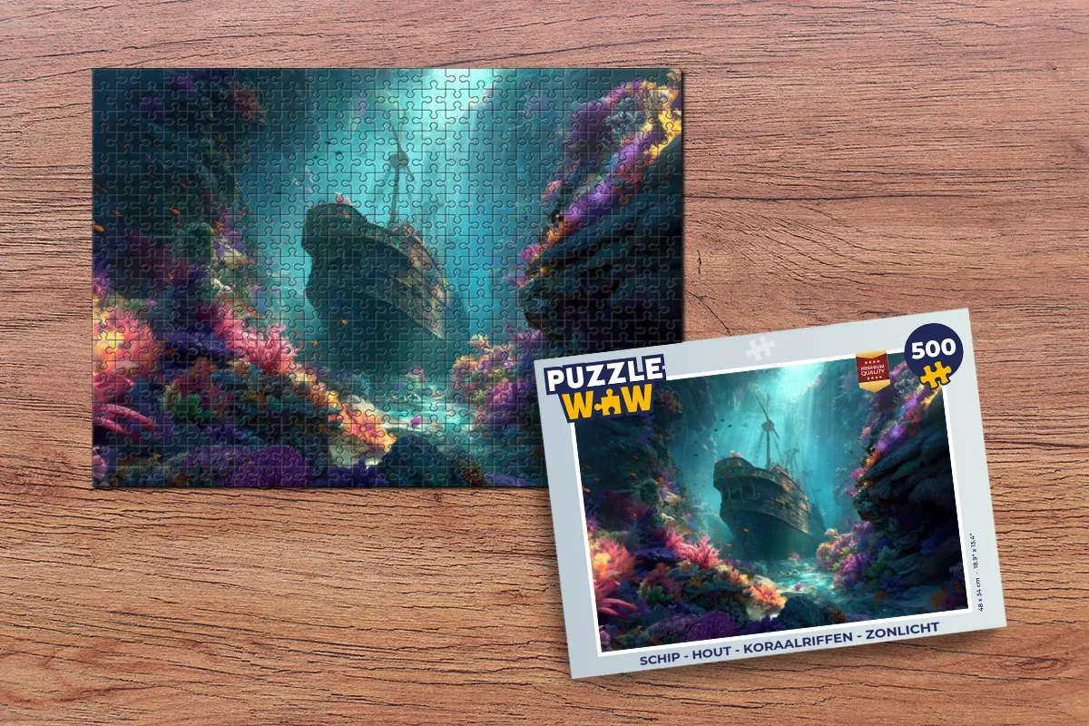 PuzzleWow Legpuzzel Schip Koraalriffen 500 Stuks