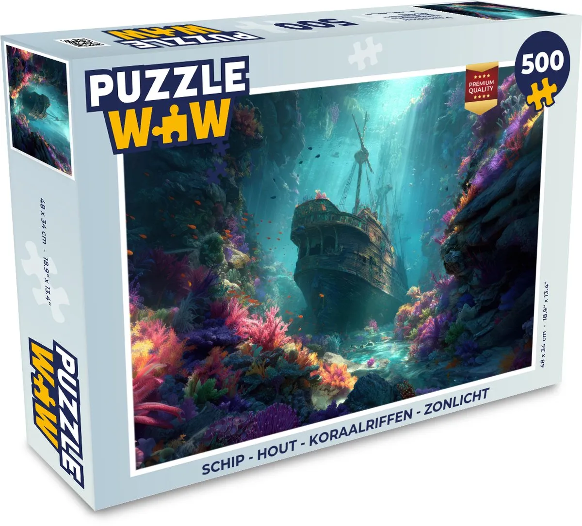 PuzzleWow Legpuzzel Schip Koraalriffen 500 Stuks