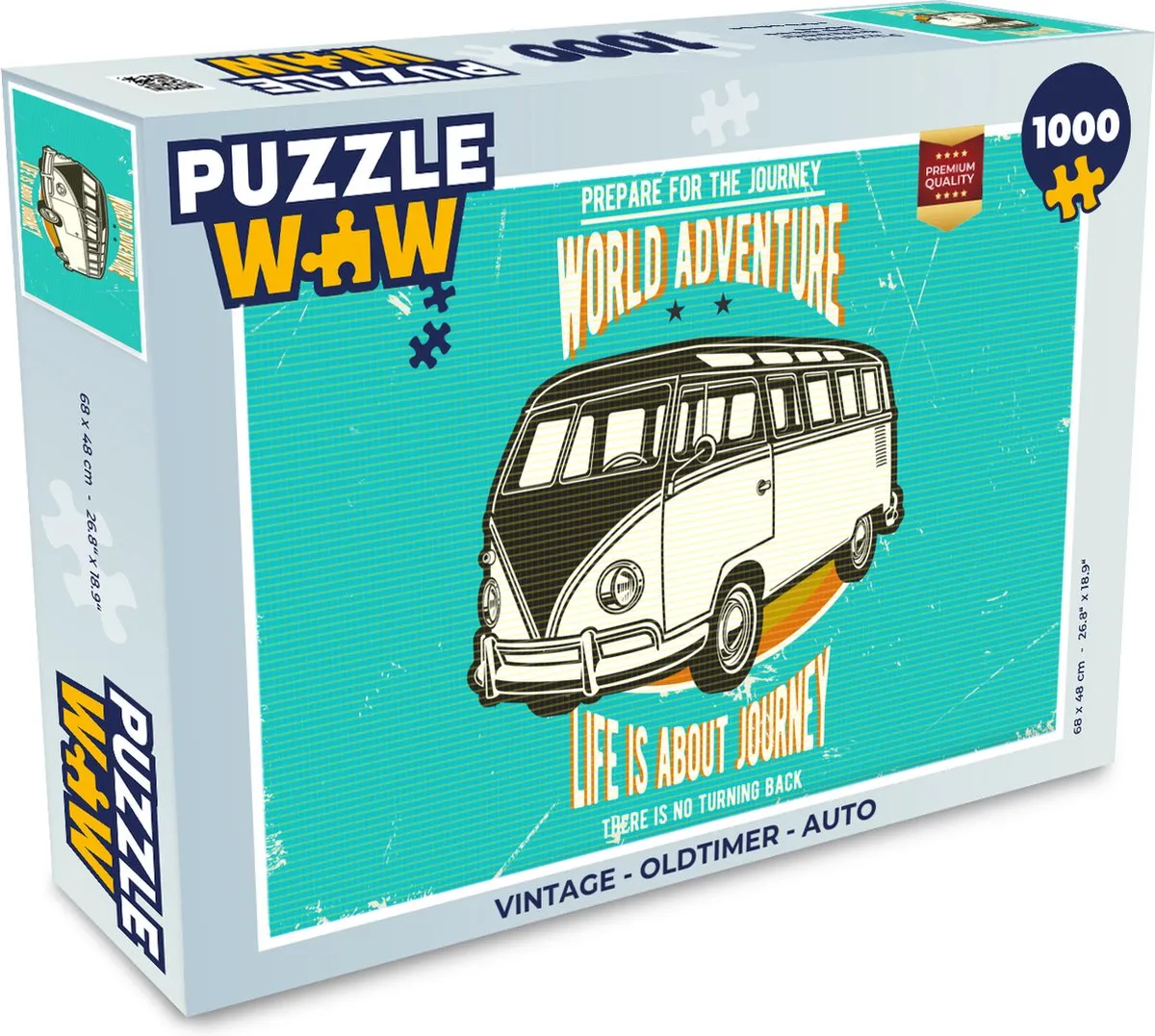 PuzzleWow Vintage Oldtimer Legpuzzel 1000 Stuks - Multicolor