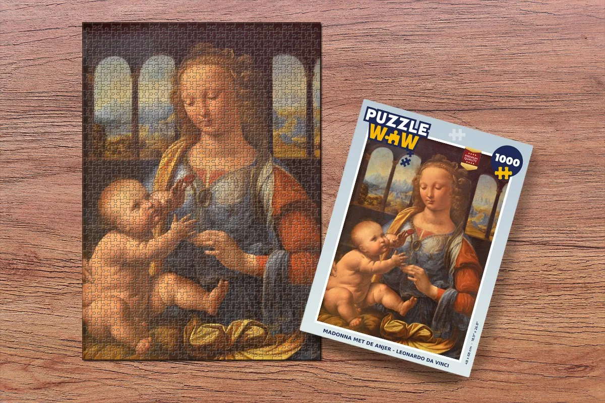 PuzzleWow Madonna met de anjer Legpuzzel 1000 Stuks - Multicolor