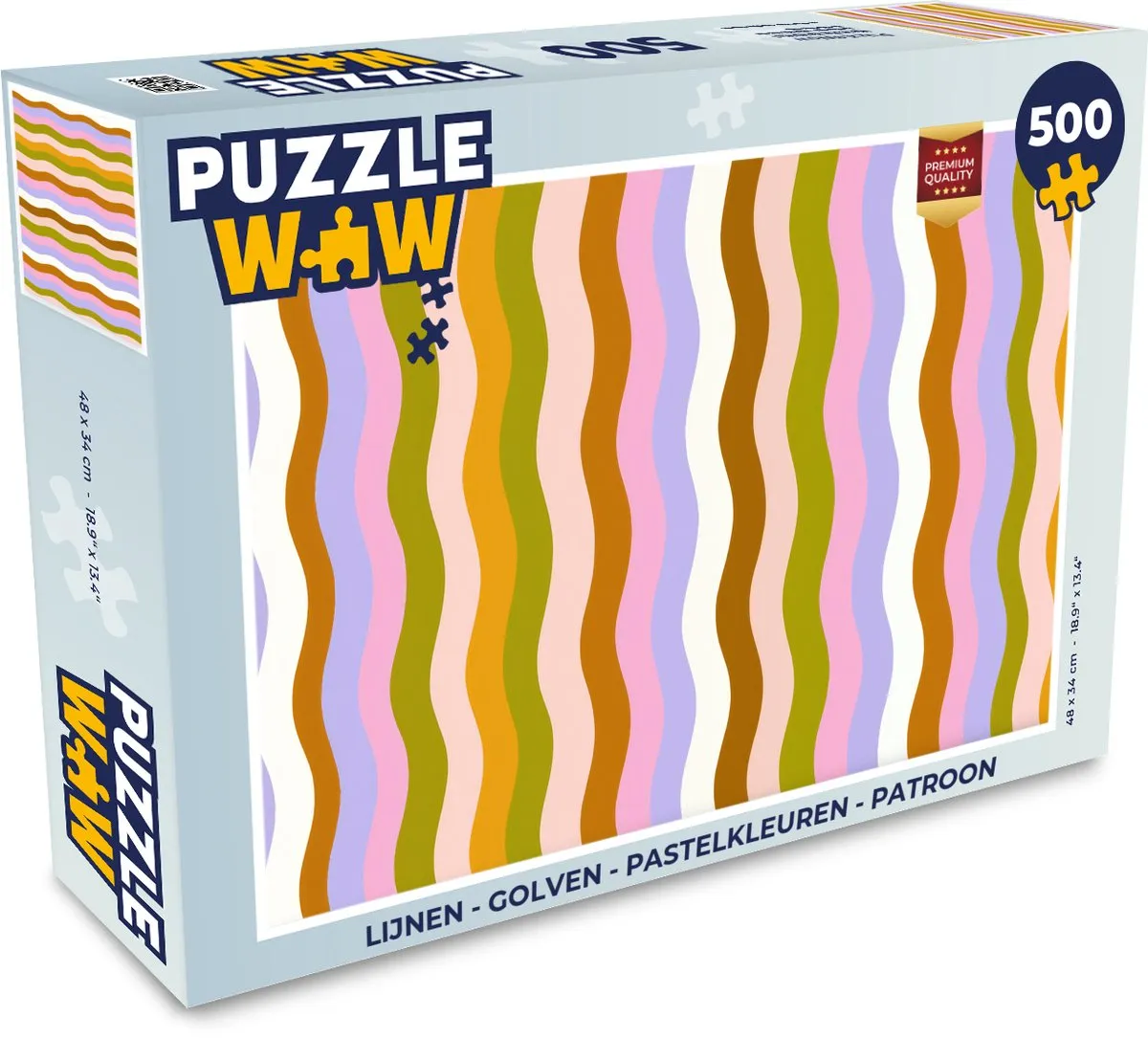 PuzzleWow Patroon Legpuzzel 500 Stuks - Pastelkleuren
