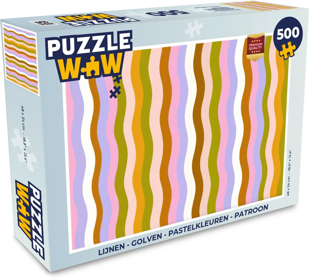PuzzleWow Patroon Legpuzzel 500 Stuks - Pastelkleuren