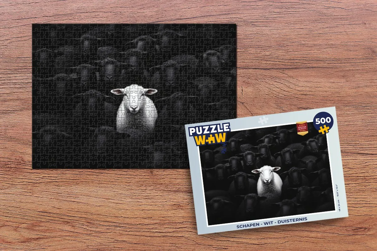 PuzzleWow Schapen Legpuzzel 500 Stuks - Wit