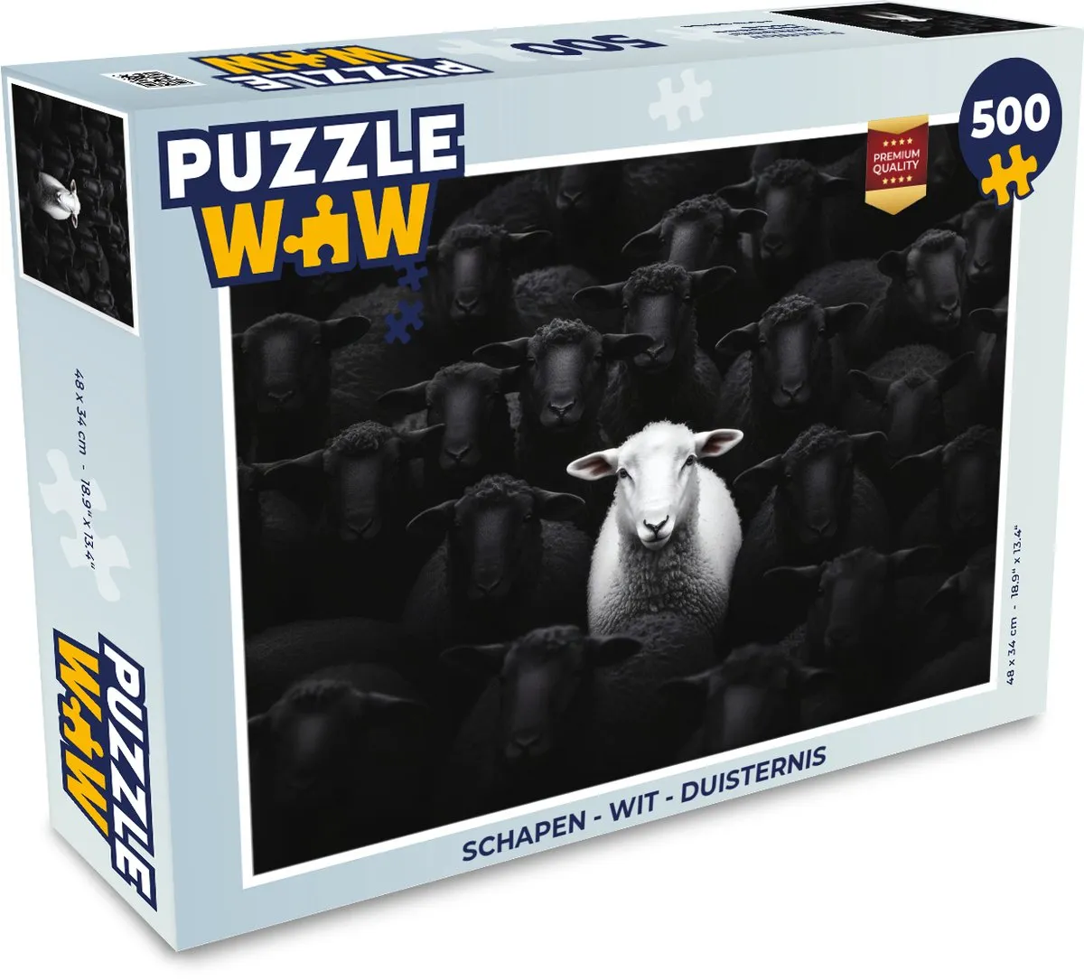 PuzzleWow Schapen Legpuzzel 500 Stuks - Wit