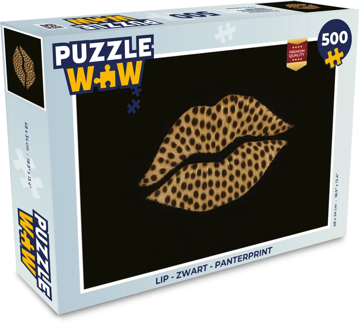 PuzzleWow Panterprint Lip Legpuzzel 500 Stuks - MPN 8721373927788