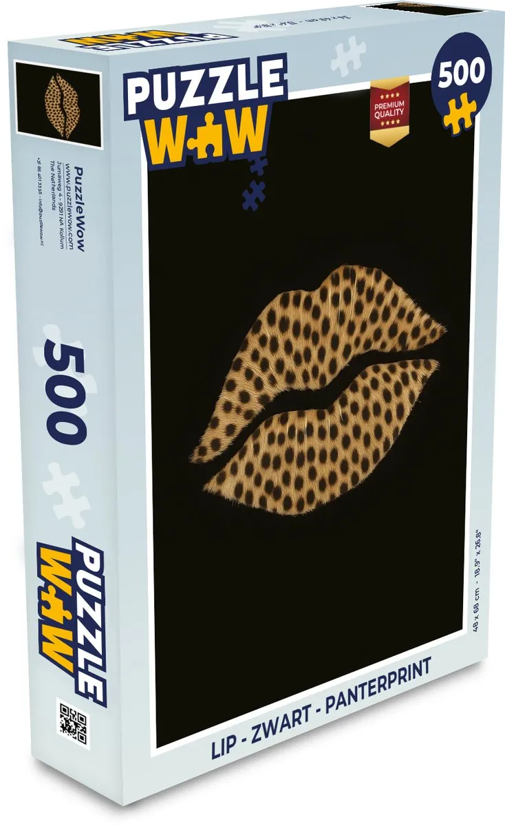 PuzzleWow Panterprint Lip Legpuzzel 500 Stuks