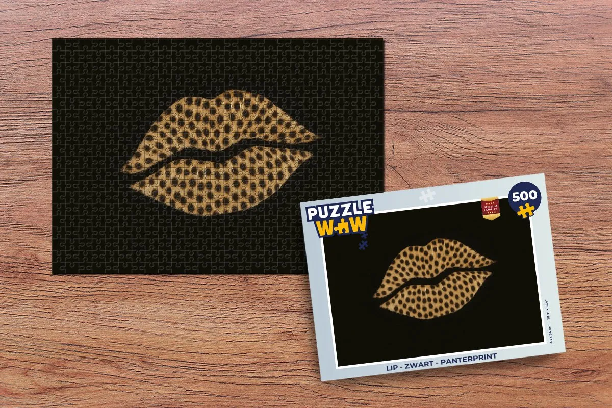 PuzzleWow Panterprint Lip Legpuzzel 500 Stuks - MPN 8721373927788