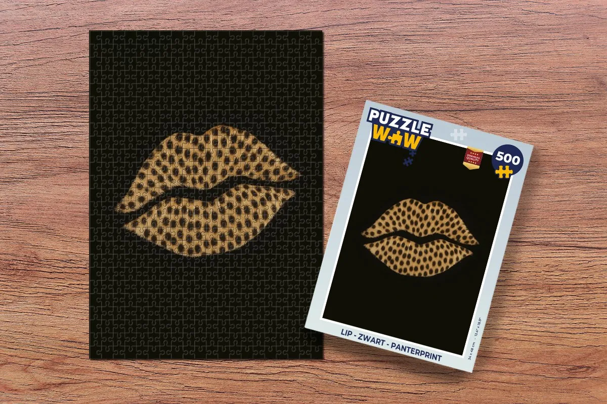 PuzzleWow Panterprint Lip Legpuzzel 500 Stuks - MPN 8721373927788