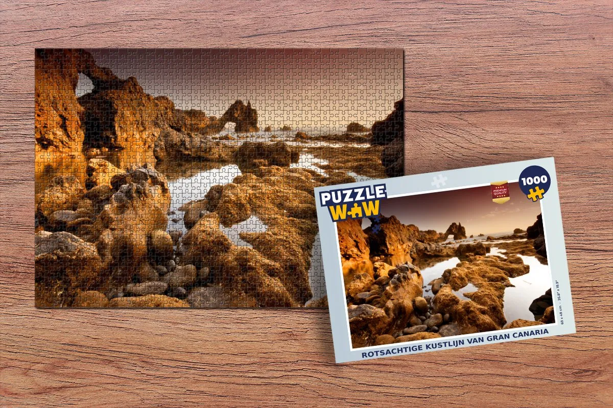 PuzzleWow Rotsachtige Kustlijn Gran Canaria - Legpuzzel 1000 Stuks - Multicolor