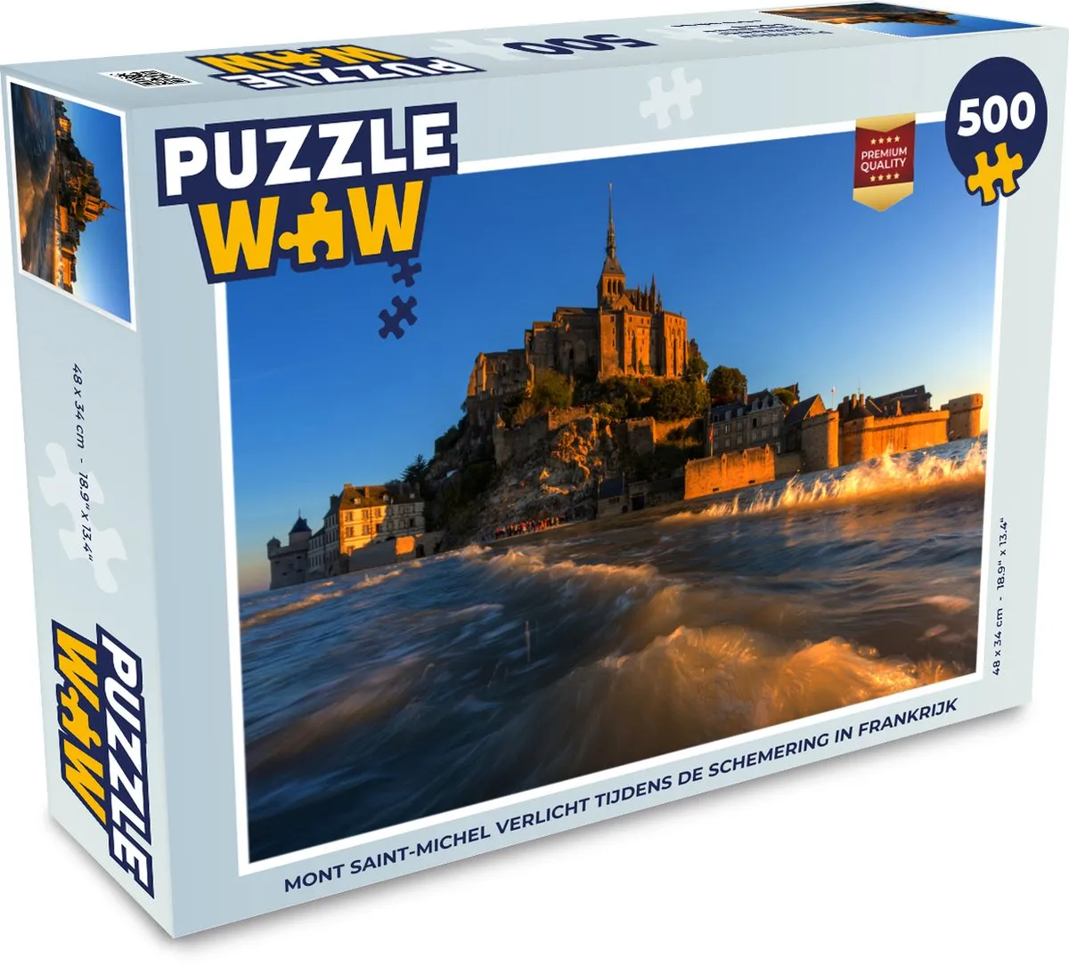 PuzzleWow Legpuzzel Kasteel Nacht Frankrijk 500 Stuks - Multicolor