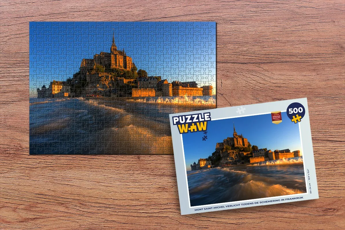 PuzzleWow Legpuzzel Kasteel Nacht Frankrijk 500 Stuks