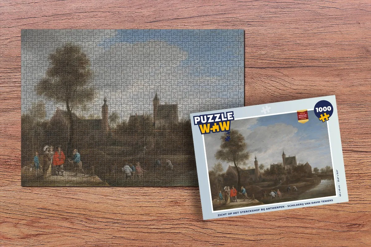 PuzzleWow Legpuzzel Zicht op Het Sterckshof - 1000 Stuks - Multicolor