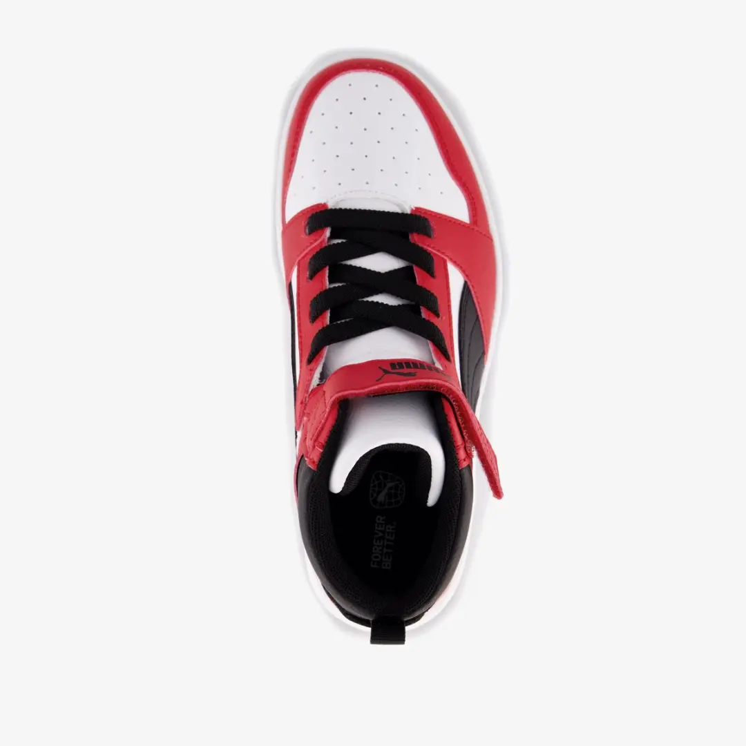 PUMA Rebound V6 Mid AC+ PS Unisex Sneakers - PUMA White/Black/Red - afbeelding 5 van 6