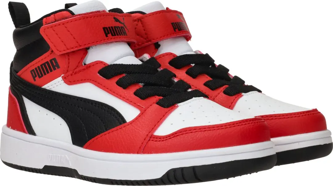 PUMA Rebound V6 Mid AC+ PS Unisex Sneakers - PUMA White/Black/Red - afbeelding 3 van 6