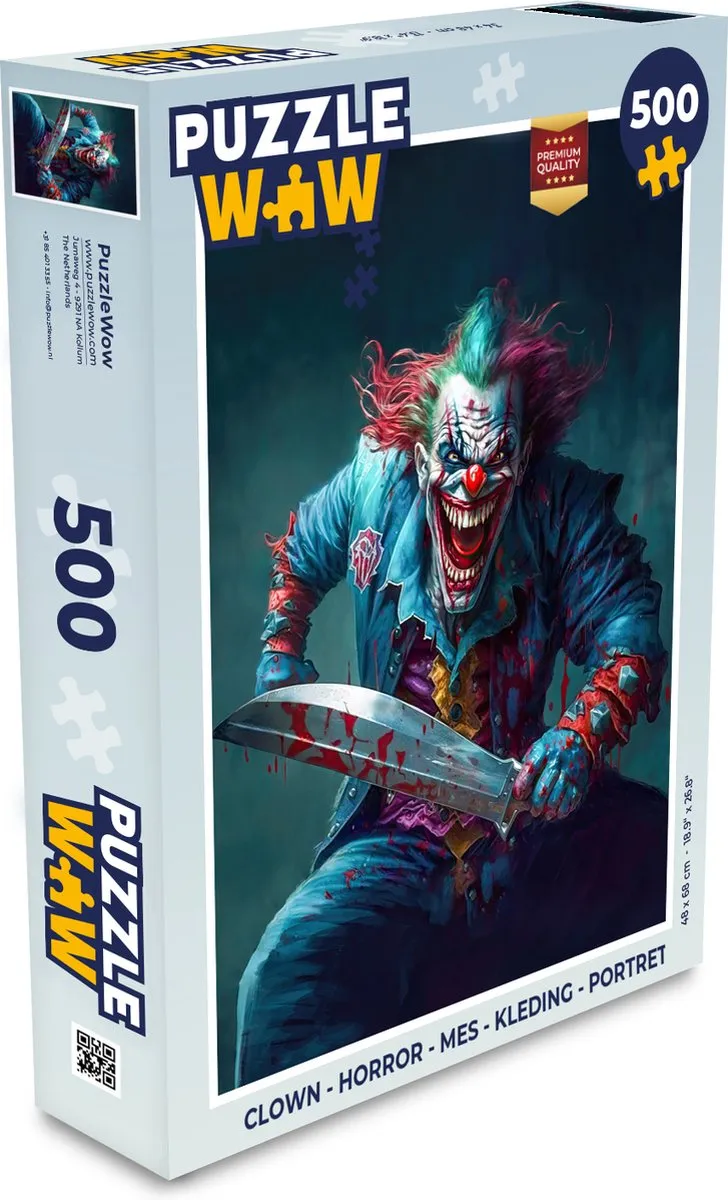 PuzzleWow Horror Clown Legpuzzel 500 Stuks