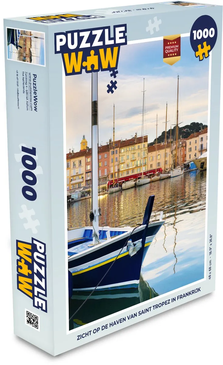 PuzzleWow Legpuzzel Zicht op Saint-Tropez 1000 Stuks