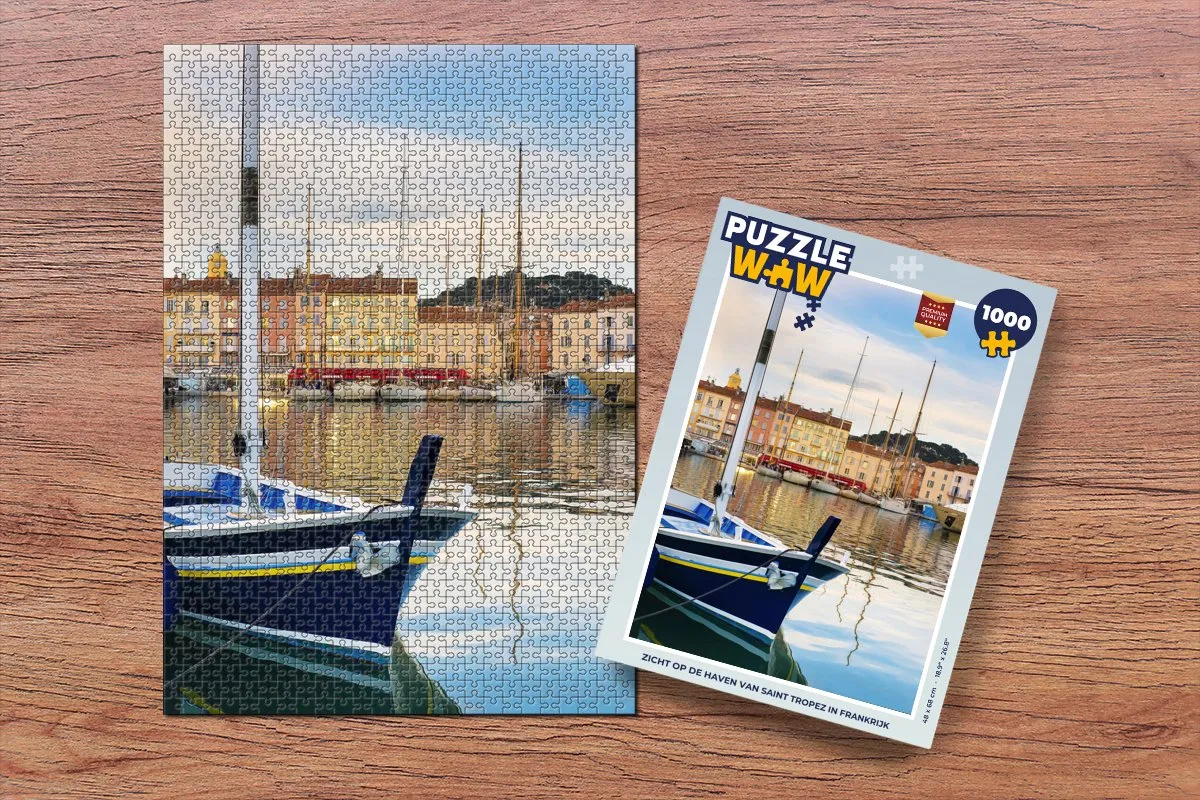 PuzzleWow Legpuzzel Zicht op Saint-Tropez 1000 Stuks - Multicolor