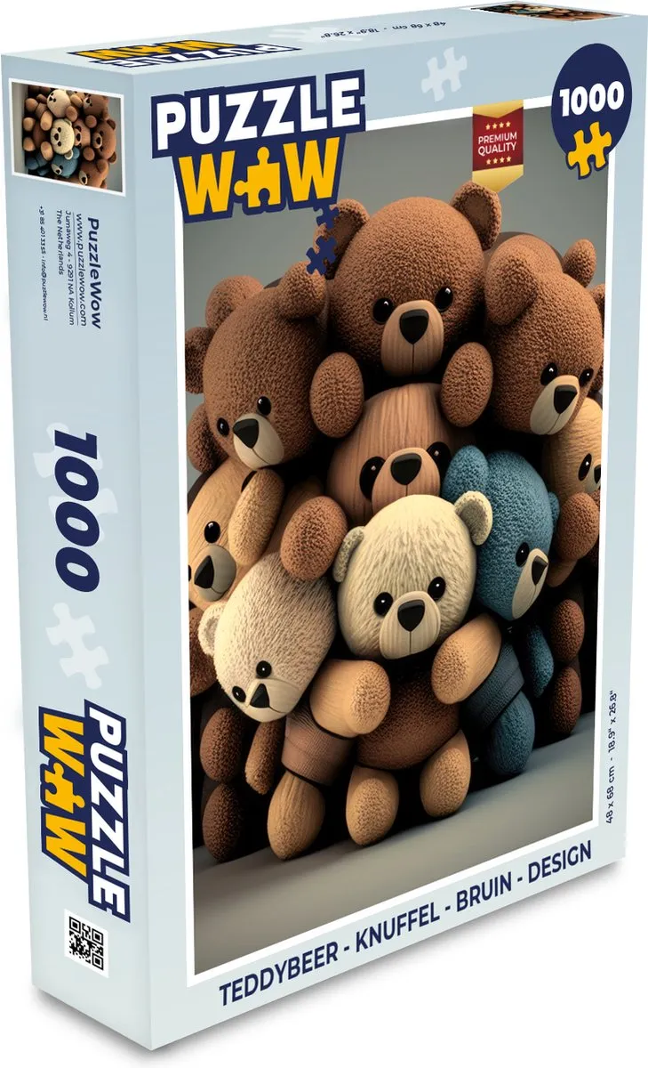 PuzzleWow Teddybeer Puzzel 1000 Stuks - Multicolor