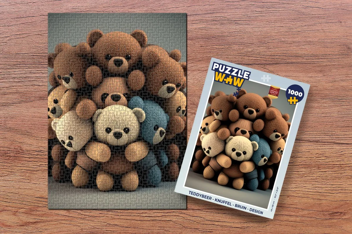 PuzzleWow Teddybeer Puzzel 1000 Stuks - Multicolor