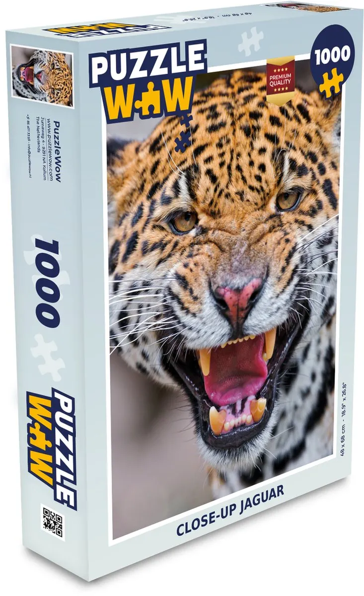 PuzzleWow Jaguar Macro Legpuzzel 1000 Stuks