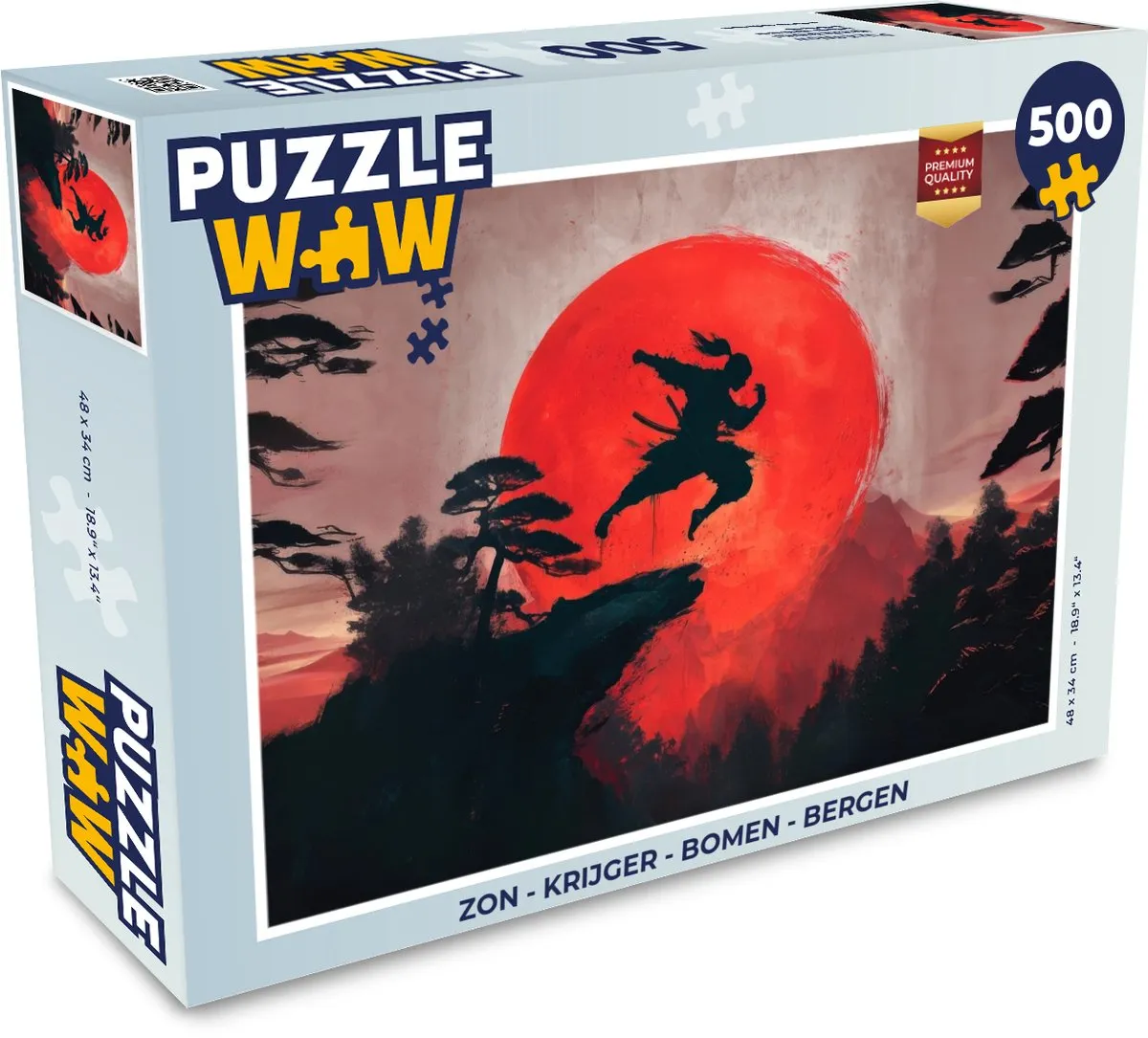 PuzzleWow Zon - Krijger Landschap Legpuzzel 500 Stuks - MPN 8721406855590