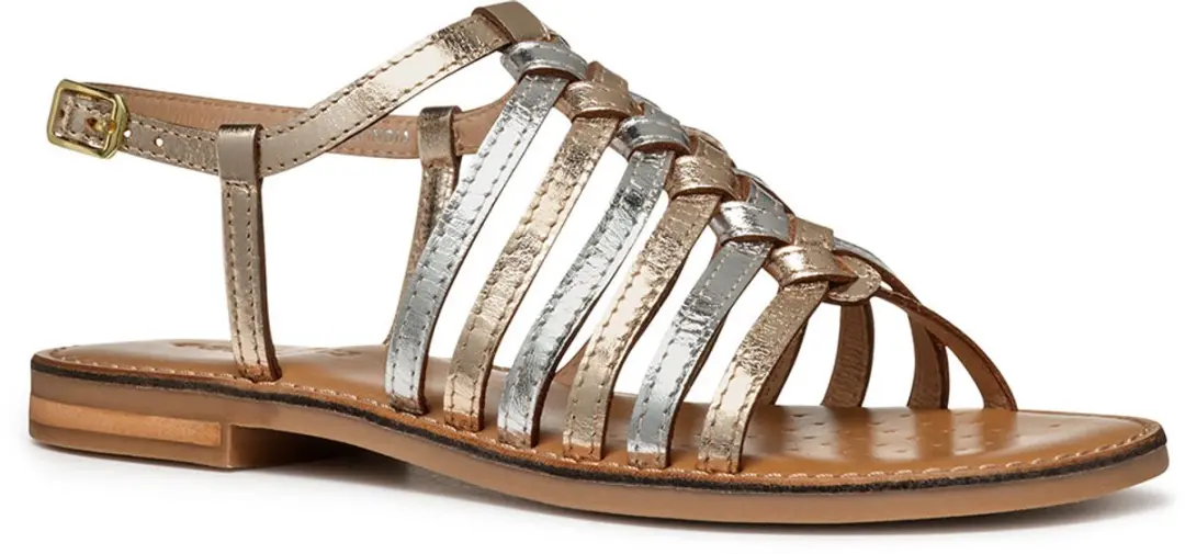 Geox Maddalusiac Multi Strap Sandalen Goud,Zilver EU 38 1/2 Vrouw