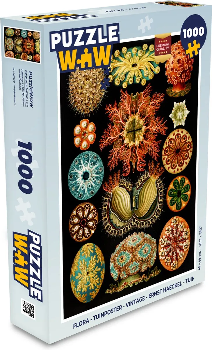 PuzzleWow Vintage Zeedieren Legpuzzel 1000 Stuks - Ernst Haeckel - Multicolor