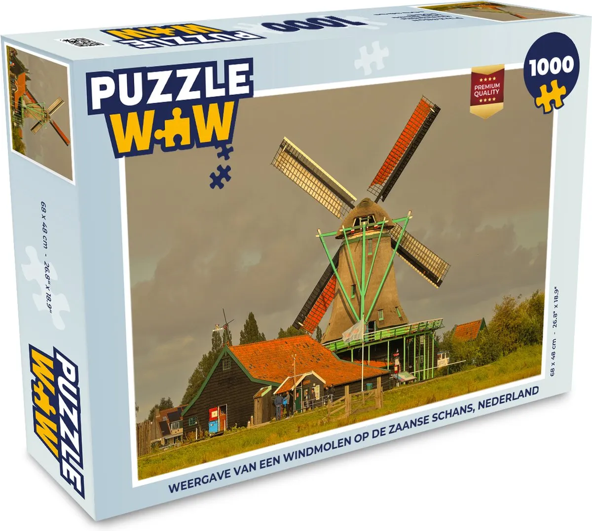 PuzzleWow Legpuzzel Zaanse Schans Windmolen 1000 Stuks