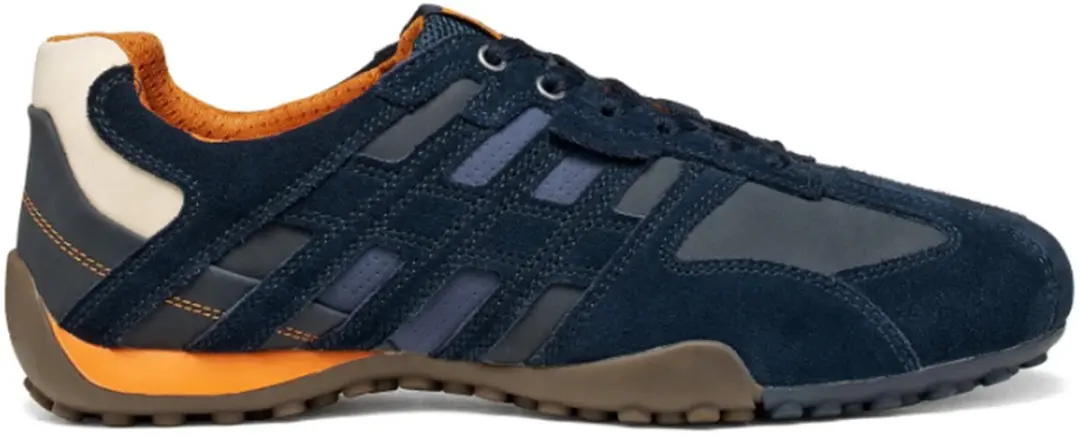 Geox Heren U Snake Slip-on Sneakers Suède Mesh Navy